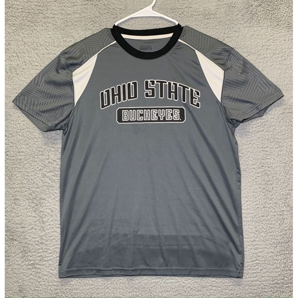 Ohio State T Shirt Mens Medium Gray NCAA Football Authentic Apparel EUC
